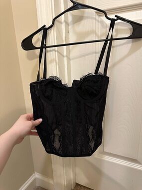 Black Lace Bustier Corset Top